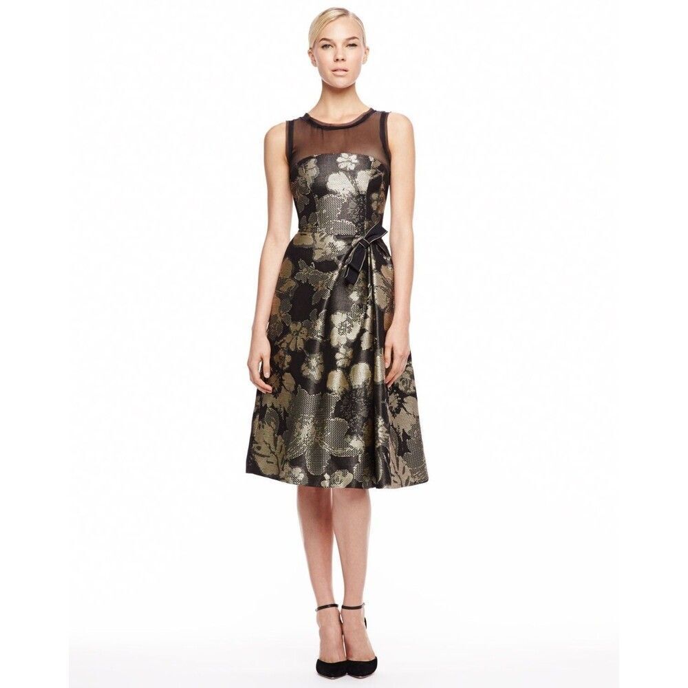 Carolina Herrera Knee-Length Dress US 10 Black - Picture 5 of 15